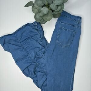 American Bazi | High Rise Ruched Flare Jeans